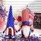 2 Pcs 4th of July Patriotic Gnomes Plush Decorations Mr & Mrs Handmade Swedish Tomte Gnome Scandinavian Elf Ornaments for American Memorial Day Independence Day Home Tiered Tray Decorations